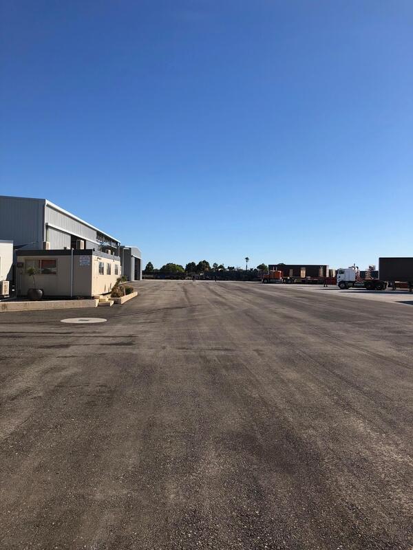 This is a photo of a hardstand driveway which is in the process of being installed by Lowood Asphalt & Bitumen Surfacing